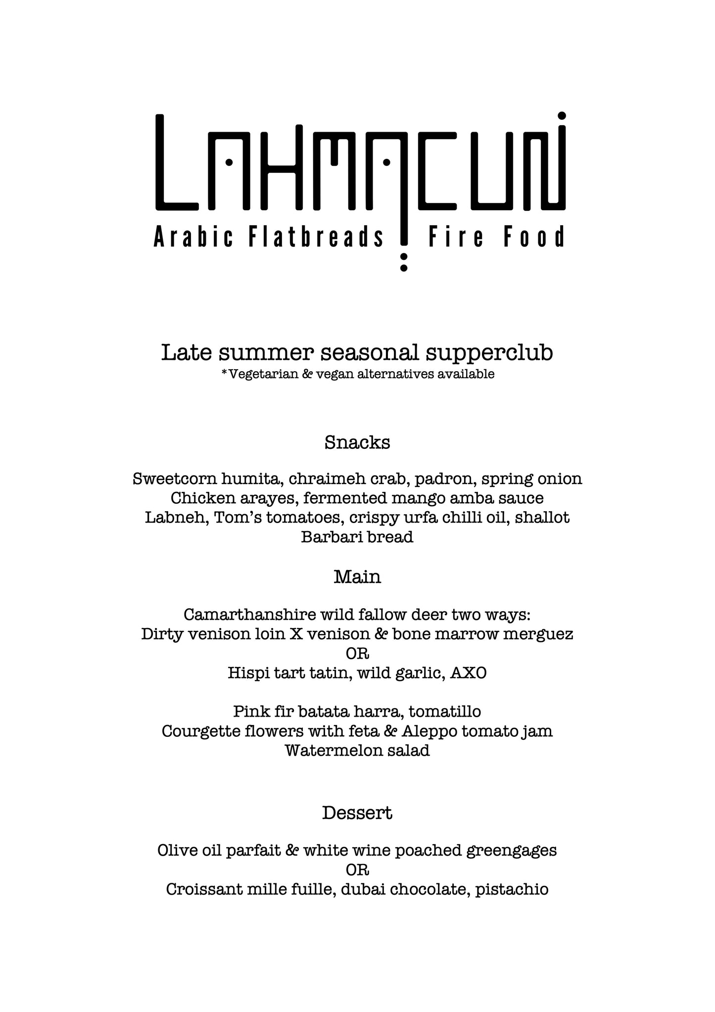 End of Summer Seasonal Supperclub